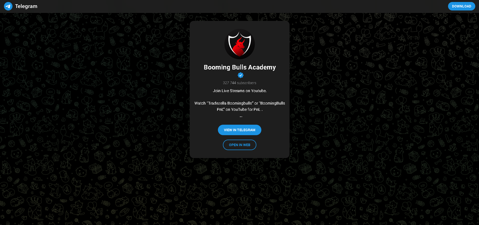 Booming Bulls Academy Telegram page